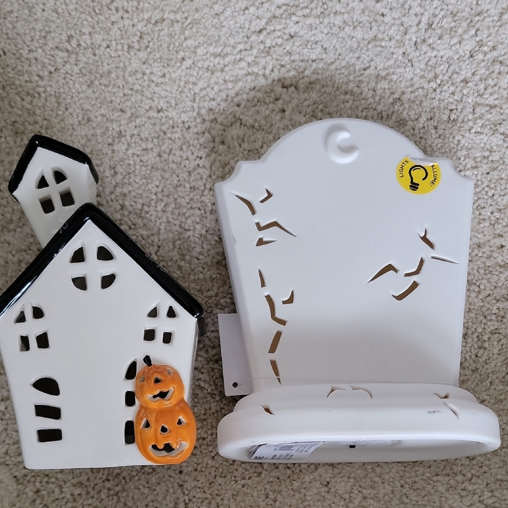 New DIY Ceramic LED Halloween Decor & Hocus Pocus Tealight Ceramic Holder.